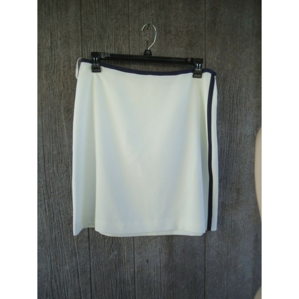 New Tommy Hilfiger Separates Ivory Pencil Skirt 21" Short sz 10 NWT Blue Sides